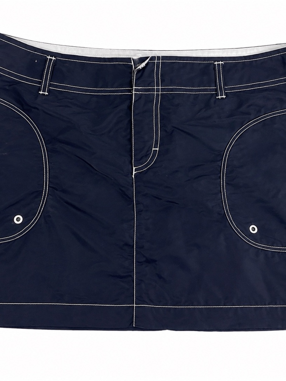 Nautica Navy Contrast Stitch Utility Mini Skirt M